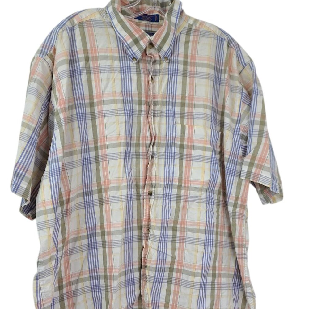 Pendleton Men's Multicolor Plaid Short Sleeve Casual Button-Down Shirt Size‎ XXL